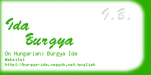 ida burgya business card